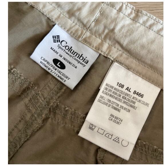 NWT Columbia Women Arch Cape Remix Cargo Capri Olive Green Sz Large Lightweight - Picture 3 of 9